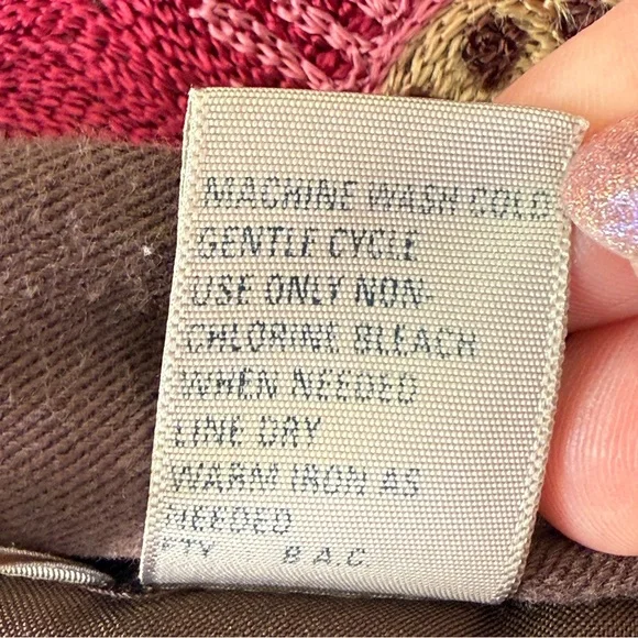 Passports Brown Beaded Jacket Size XL Floral Embroidery V-Neck Boho Artsy Casual - Picture 11 of 12